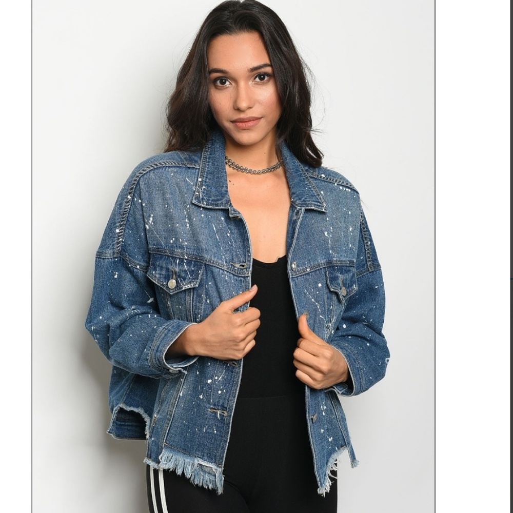Paint splatter denim jacket